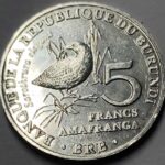 BURUNDI 5 FRANC FLUFFTAIL