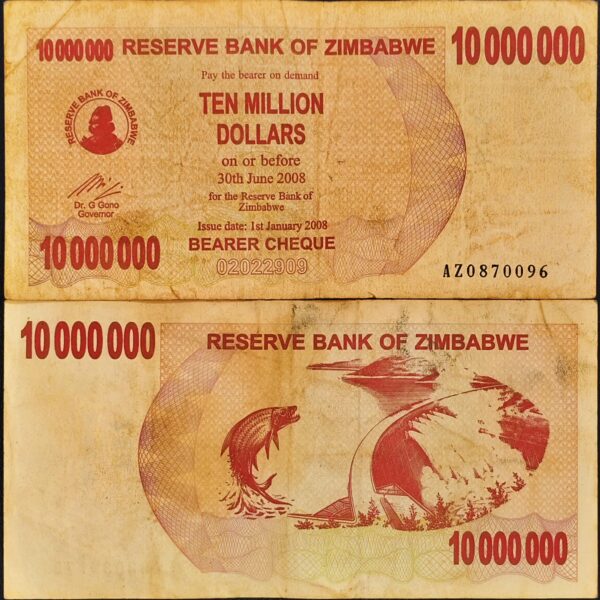 ZIMBABWE 10000000 DOLLARS