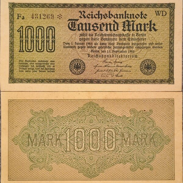 1000 MARK GERMANY 1922