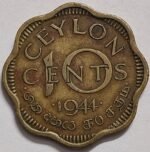 CEYLON 10 CENTS G VI